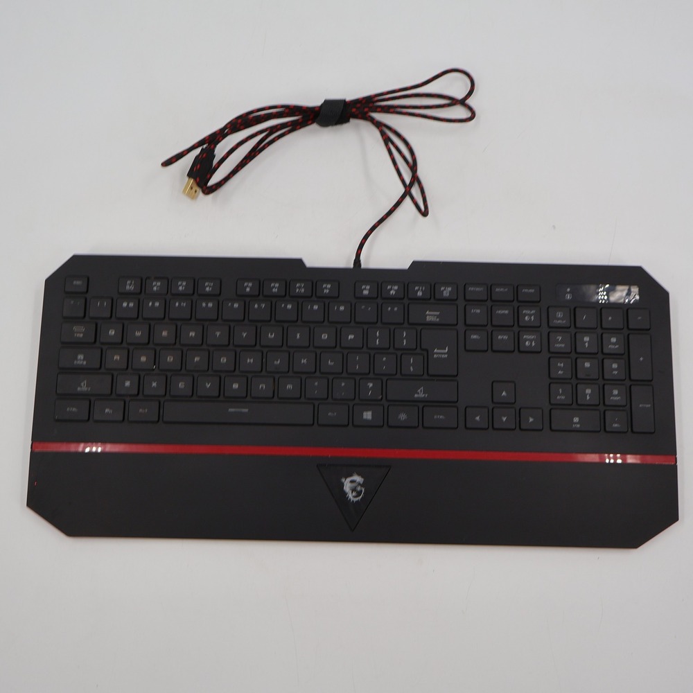 MSI Interceptor DS4100 Gaming Keyboard Black Red Wired USB Low Profile PC